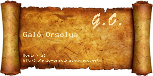 Galó Orsolya névjegykártya